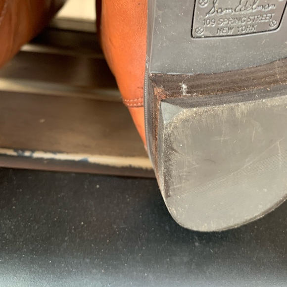 Sam Edelm Penny Leather Riding Boots Size 7M Whiskey Leather Equestrian Chic - Picture 13 of 16